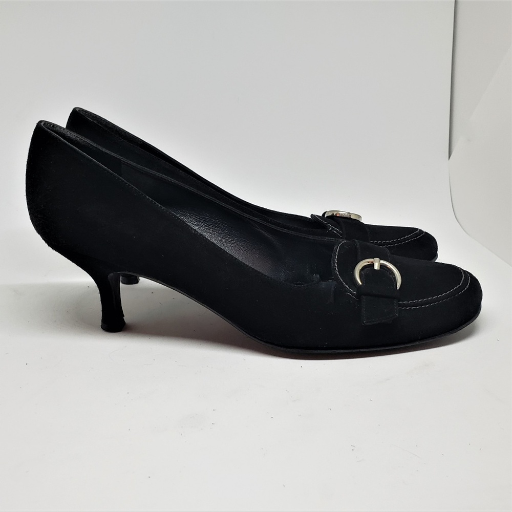 STUART WEITZMAN Suede Kitten heel Buckle Pump 8.5 - Picture 6 of 8